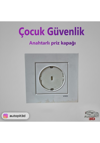 Autopit 3d Çocuk Güvenlik Anahtarlı Priz Kapağı Set 6 Kapak 2 Anahtar