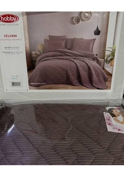 Hobby Çift Kişilik Yatak Örtüsü Silvana Gülkurusu Gül Kurusu