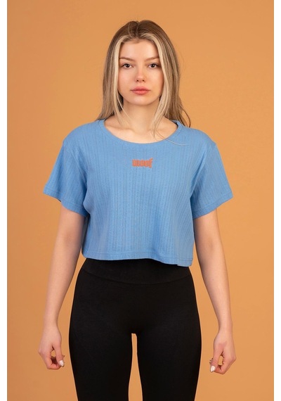 Woof Gym 3D Woof Print Crop Top Blue