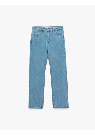 Koton Pamuklu Dar Kesim Cepli İspanyol Paça Denim Pantolon - Flare Jeans Açık İndigo 7sal40023md Koton Pamuklu Dar Kesim Cepli İspanyol Paça Denim Pantolon - Flare Jeans Açık İndigo 7sal40023md