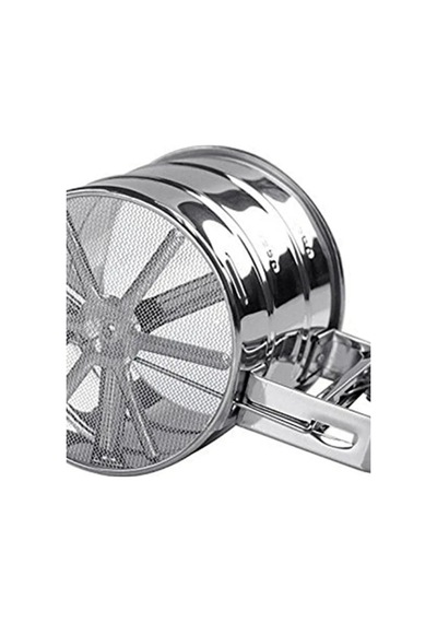 Un Eleği, Paslanmaz, Çok Pratik, Kullanışlı, Metal, Hazneli, Un Eleme Aparatı Gümüş