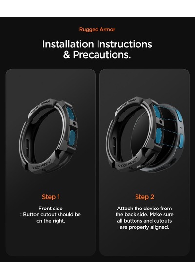 Galaxy Watch 9/8 40mm İle Uyumlu Kılıf Rugged Armor Matte Black - Acs10004 Çok Renkli
