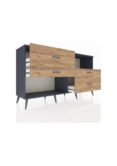 Hyperion Konsol Tek Raflı 4 Çekmeceli 176x44x99 Antrasit-antrasi Antrasit-antrasit/çam Hyperion Konsol Tek Raflı 4 Çekmeceli 176x44x99 Antrasit-antrasi Antrasit-antrasit/çam