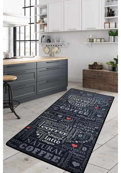 Chilai Home Fincan Siyah Dekoratif Halı Djt Siyah