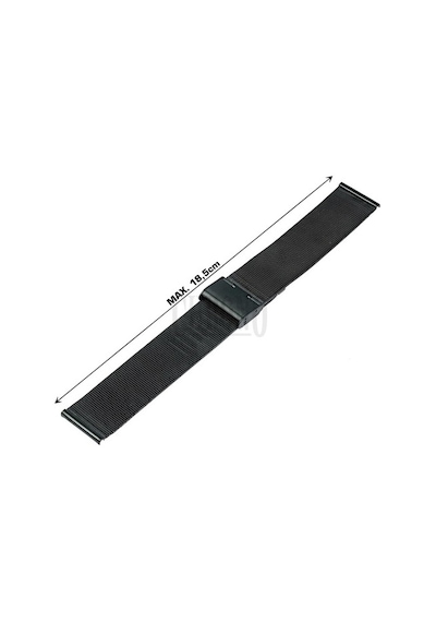 Siyah Hasır Paslanmaz Çelik Saat Kordonu 16-18-20-22-24Mm Kayış