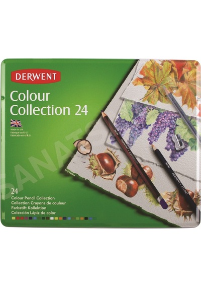 Derwent Colour Collection Renk Koleksiyonu Teneke Kutu 24'lü