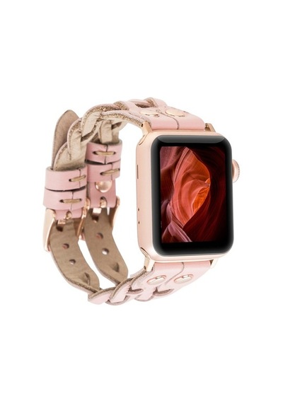 Bouletta Apple Watch Uyumlu Deri Kordon York Double Tour Nu2 Pemb