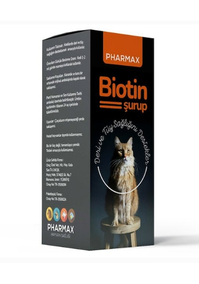 Pharmax Biotin Şurup 40 Ml Kedi & Köpek İçin Biyotin, Çinko & B-kompleks Tüy Parlatıcı Damla