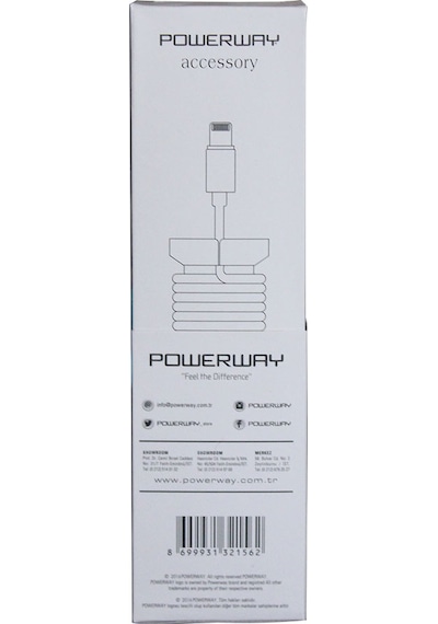 Powerway CX10 Lightning Örgülü Hızlı Şarj Kablosu 1.1 M  Beyaz