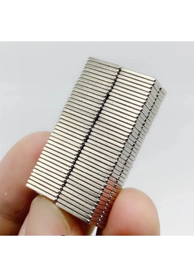 100 Adet 15x10x1.5 Mm Köşeli Neodyum Mıknatıs N35 Magnet Dayanıklı Nikel Kaplama