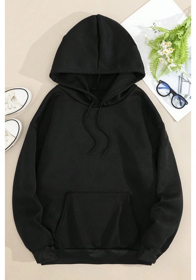 Whales Baskılı Oversize Sweatshirt Siyah
