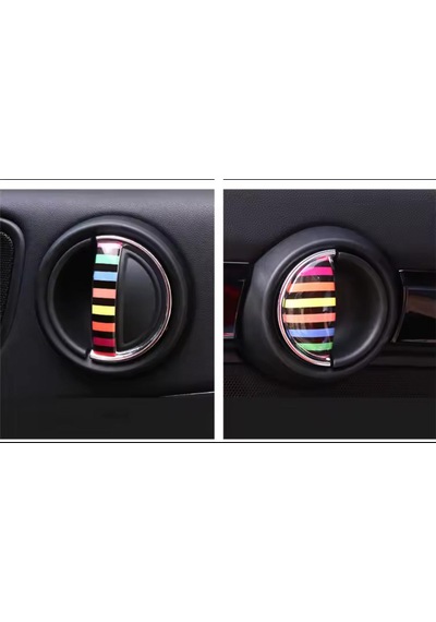 F54 F55 F60 Mini Cooper İç Kapı Kolu Sticker Kaplama Rainbow