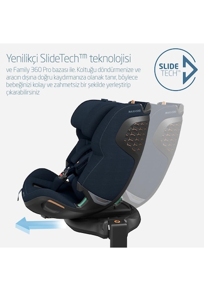 Maxi-Cosi Emerald 360 Pro I-Size Dünyanın İlk Kızaklı, Araç Dışına Çıkabilen, ADAC'lı 0-36 kg Bebek Oto Koltuğu