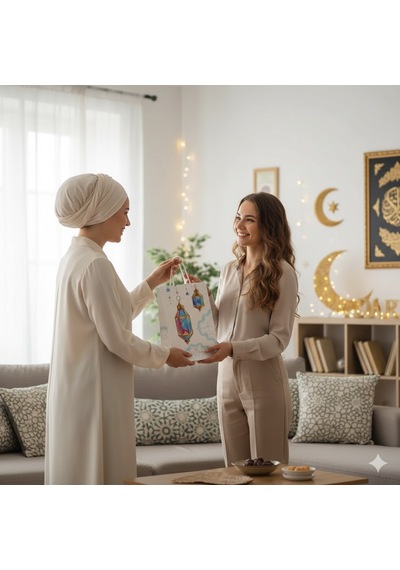 Ramazan Temalı Hediyelik Karton Çanta 26x40x8 Cm İftar Ve Dağıtım İçin