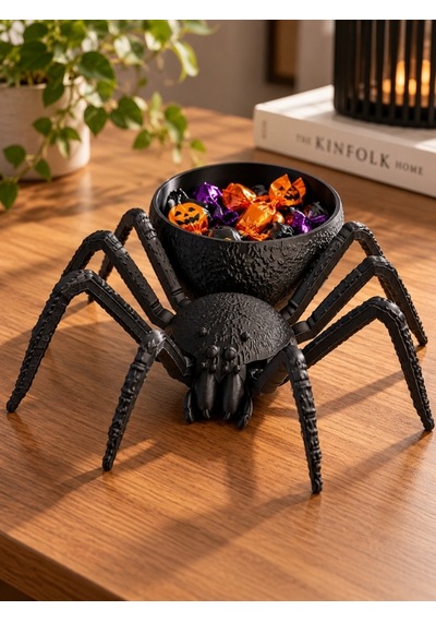 Halloween Cadılar Bayramı Dekoratif Örümcek Şekerlik Şeker Kasesi Masa Üstü Dekor