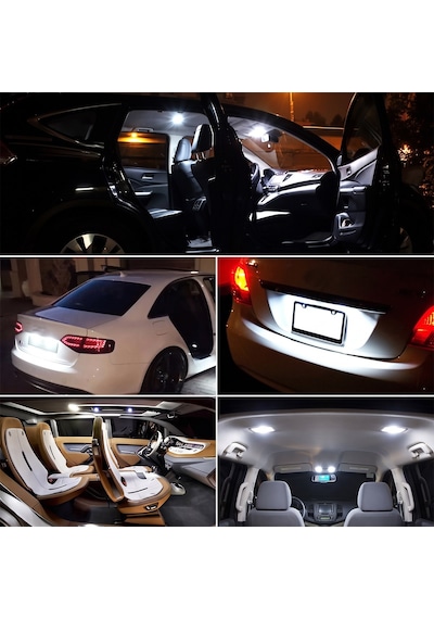 T10 Dipsiz Led Ampul 9 Led Beyaz Işık Park Plaka Tavan Aydınlatma 12v 2 Adet