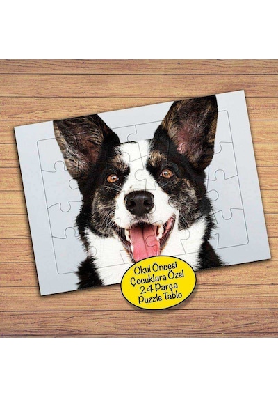 Sevimli Husky Köpek 24 Parça Çocuklara Özel Yapboz Tablo-73961