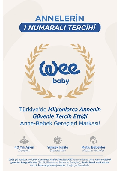 Wee Baby Kulplu Antikolik Akıtmaz Alıştırma Bardağı 250 ML Mavi