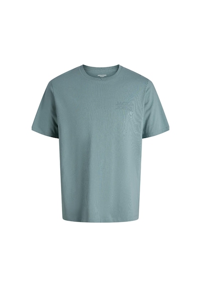 Jack & Jones Erkek Corp Logo Baskılı Bisiklet Yaka Kısa Kollu Tişört Turkuaz