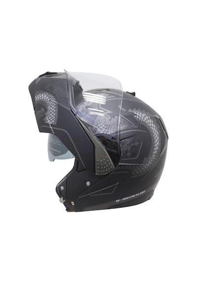 Beon B700 Dragon Çene Açılır Vizörlü Kask Gri - Siyah