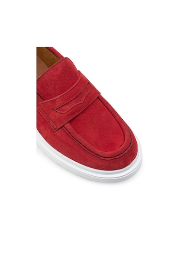 Deery Hakiki Süet Kırmızı Loafer Kadın Ayakkabı - 01903zkrmp01 Kırmızı