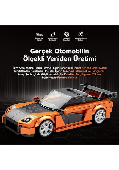 Reobrix Creator 804 Mazda Rx-7 Spor Araba Yaratıcı Yapı Blok Seti Building Blocks - 367 Parça