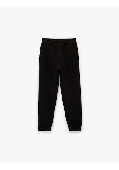 Koton Şardonlu Beli Lastikli Baskılı Basic Jogger Eşofman Altı Siyah 6wkg40044ak Siyah