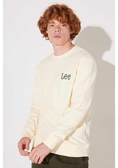 Lee Bisiklet Yaka Sweatshirt Ekru