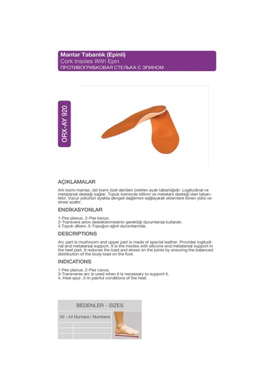 Tabanlık Epinli Topuk Dikeni İçin Orx -ay920 26