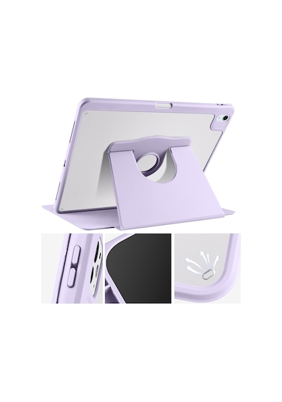 Apple Uyumlu iPad Air 11inç M2 2024 Kılıf Termik Kalem Bölmeli Dönebilen Standlı Kılıf Air 4./5.nesil Kılıf