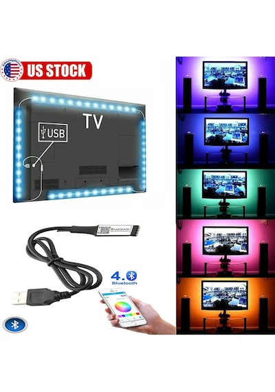 Telefon Bluetooth Kontrol Lcd Led Tv Için Tv Arkası Rgb Usb Şerit Led