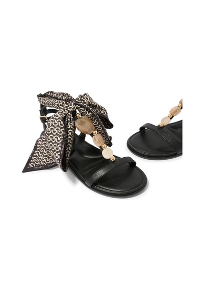 Kurt Geiger Carvela Sorrento Gem Taşlı Süet Kadın Düz Sandalet Siyah