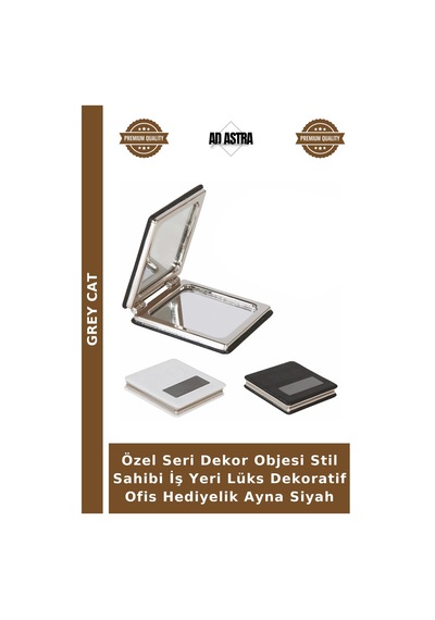 Özel Seri Dekor Objesi Stil Sahibi İş Yeri Lüks Dekoratif Ofis Hediyelik Ayna Siyah