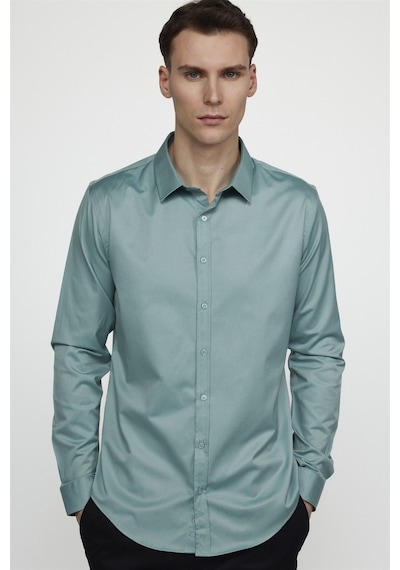 Tudors Slim Fit Likralı Düz Pamuk Saten Erkek Yeşil Gömlek-22436-yeşil Yeşil Tudors Slim Fit Likralı Düz Pamuk Saten Erkek Yeşil Gömlek-22436-yeşil Yeşil