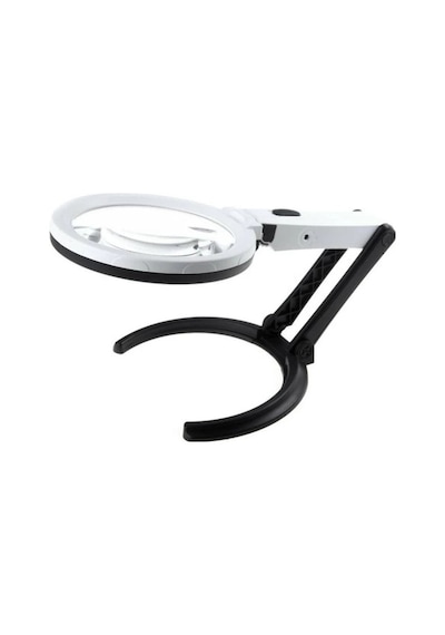 2x5x120mm 10 Ledli Masaüstü Büyüteç