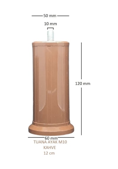 Tuana Ayak 12 cm M10 Cıvatalı Kahve (2 Adet)