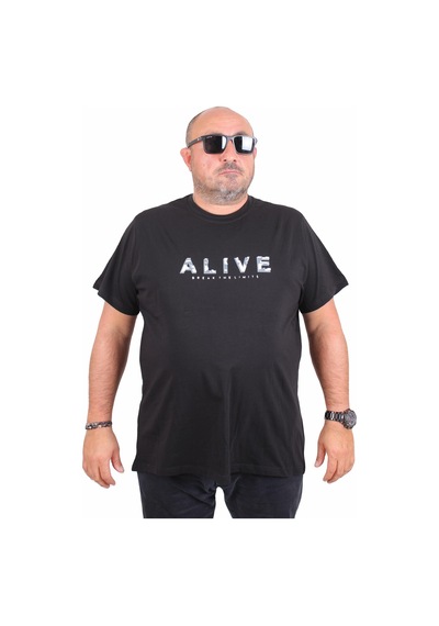 Moc Grande Mocgrande Erkek Büyük Beden Sıfır Yaka Tişört Alive 25187 Sıyah SIYAH Moc Grande Mocgrande Erkek Büyük Beden Sıfır Yaka Tişört Alive 25187 Sıyah SIYAH