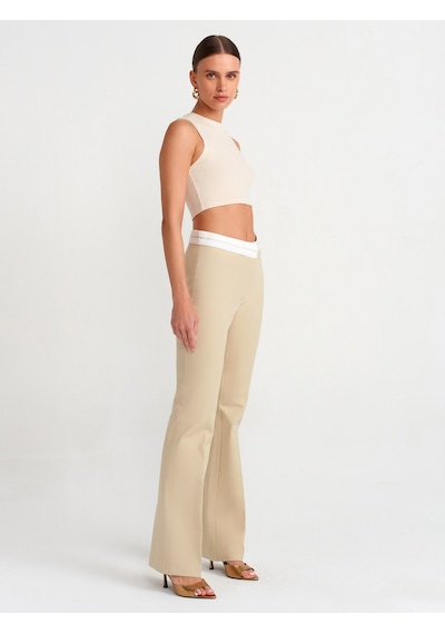 Dilvin Crop Top Bej Melanj