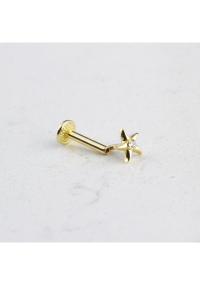 Glorria Altın Deniz Yıldızı Tragus Piercing Çok Renkli