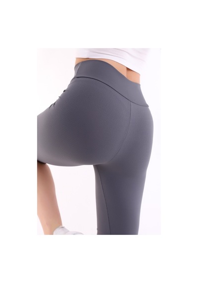 Self Clothing Kadın Koyu Gri Yüksek Bel Fitilli Dayanıklı Örme Kumaş Toparlayıc (548212966)