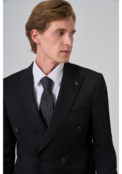 Morven Erkek Siyah Poliviskon Trend Düz Desen Slim Fit Sivri Yaka Kruvaze Takım Elbise 26ms001009001 Siyah Morven Erkek Siyah Poliviskon Trend Düz Desen Slim Fit Sivri Yaka Kruvaze Takım Elbise 26ms001009001 Siyah