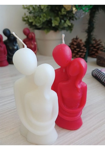 Bernami Mum Pinterest 2'li Sevgililer Günü Sarılan Çift Kokulu Özel Tasarım Mum Diğer