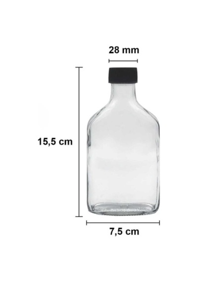 10 Adet 200 Ml Yassı Cam Cold Brew Şişesi Siyah Kapaklı Soğuk Kahve Şişe Şeffaf