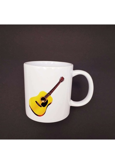 Vintage Tasarım Gitar Baskılı Kupa 8x10 Cm