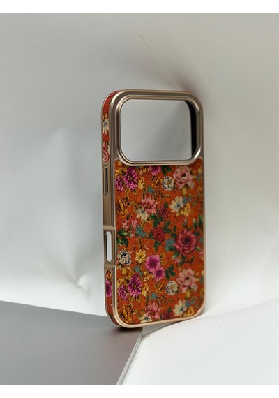 Efcase Apple iPhone Uyumlu 17 Pro Tuval Kılıf - Egzotik Lotus Desenli Sanatsal Koruyucu 06