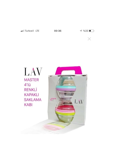 Lav 4 Lü Saklama Kabı - Kapaklı Cam Saklama Kabı Mst243 N1122607