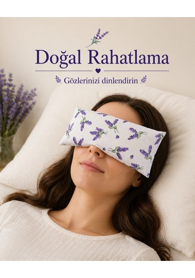 Lavande Çiftlik Lavanta Dolgulu Göz Yastığı Lavanta Desenli