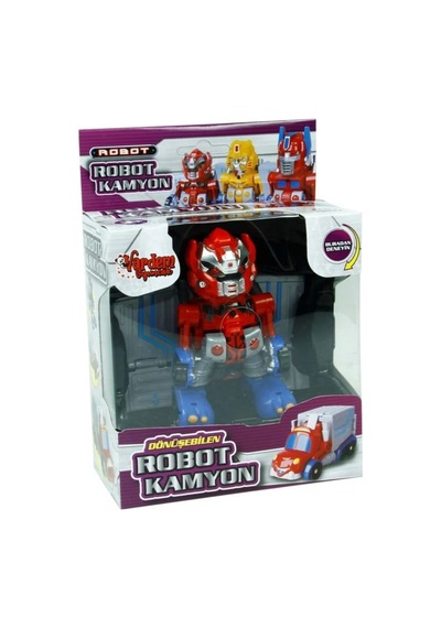 Kırmızı Otobot Transformers Robot Kamyon - Dönüşebilen Işıklı Sesli Oyuncak Modeli Çok Renkli