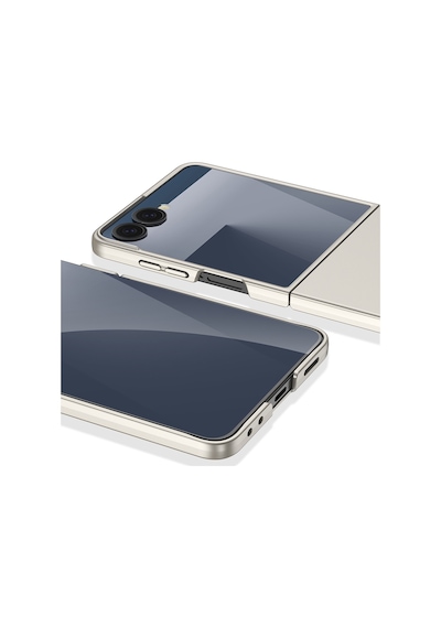 Galaxy Uyumlu Z Flip 7 Kılıf Pazarplus Sert Kıpta Kılıf Gümüş