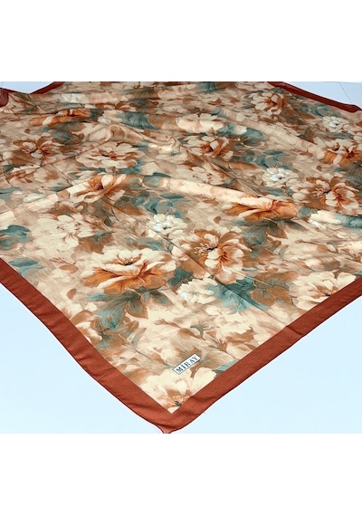 Miray Nevada Büyük Boy Organik Pamuk Eşarp - 120 X 120 - 06580 Kiremit